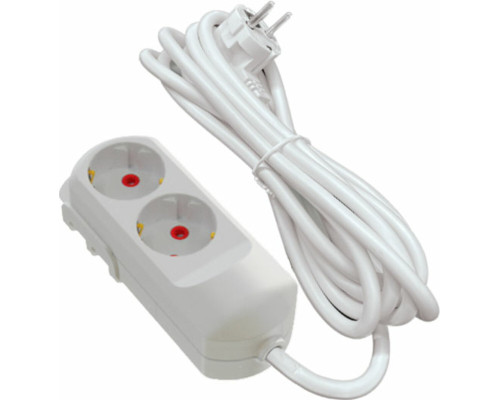 Подовжувач мережевий VIROK: l= 5 м, з 2 гніздами із заземленням