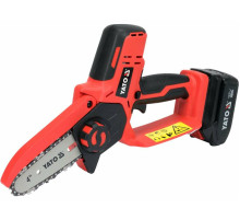 Пила ланцюгова акумуляторна YATO : 18 В Li-Ion 2 АГод, шина- 4"/10 см [4]