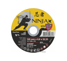Диск відрізний по металу/нержав. сталі NINJA : Ø= 125 х 22.23 мм, t= 0.8 мм [25шт/уп/400]