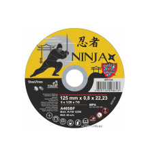 Диск відрізний по металу/нержав. сталі NINJA : Ø= 125 х 22.23 мм, t= 0.8 мм [25шт/уп/400]