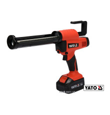 Пістолет для клеїв і герметиків акумул. YATO: Li-Ion 18В, 4Агод, для тюбів l= 225 мм, 0.5-8 мм/с [5]