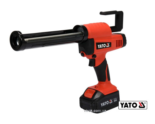 Пістолет для клеїв і герметиків акумул. YATO: Li-Ion 18В, 4Агод, для тюбів l= 225 мм, 0.5-8 мм/с [5]