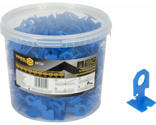 Кліпси для викладання керамічної плитки VOREL : 2 мм, t≤ 14 мм. 400 шт.(DW)