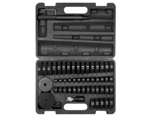 Засоби регуляції підшипників, сальників YATO 2 штифти l= 115/215 мм, перехідники Ø= 18-47 мм, 52 шт