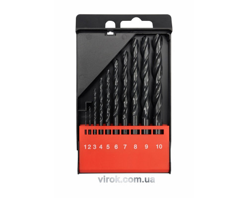 Свердла по металу YATO : HSS, Ø=1-10 мм. (Набір/10 шт.) [20/40]
