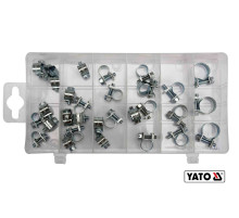Хомуты винтозатяжные металлические YATO: Ø= 6-16 мм, 30 шт [24/720]