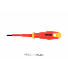 Викрутка хрестова діелектрична ізольована YATO : PH1 x 80 мм. VDE до 1000V [12/120]