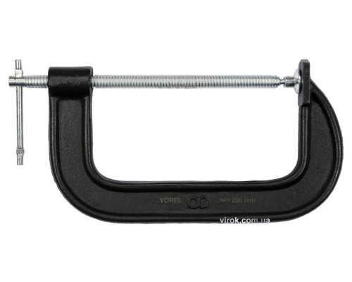 Струбцина з гвинтовим затиском "G" подібна VOREL; l= 200 мм [10]