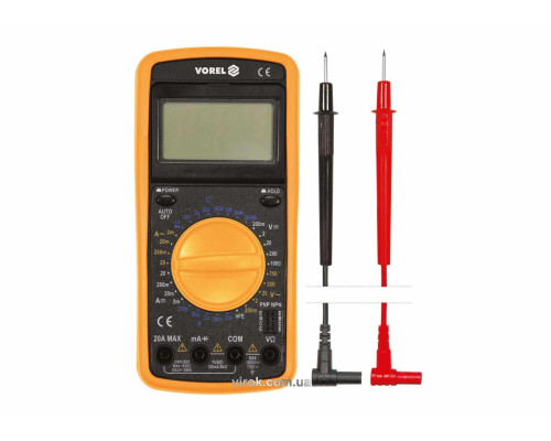 Мультиметр для вимірювання електричних параметрів VOREL : цифровий з LCD-дисплеєм [40]