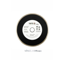 Диск алмазний суцільний YATO : Ø= 180x5,3x22,2 мм. H= 2,5 мм. для мокрої різки [15/60]