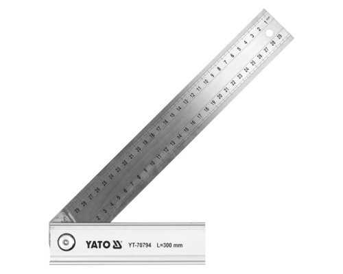 Кутник регульований 90°-45°-135° YATO l= 300 мм зі стопкою l= 160 мм [60]