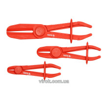 Затискачі для патрубків YATO з фіксаторами, 1/4"-3/4", 1/2"-5/4", 3/4"-9/4", Набір 3 шт.[25/50]