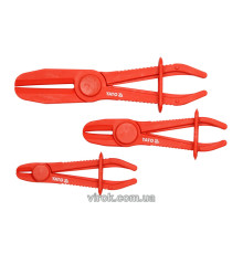 Затискачі для патрубків YATO з фіксаторами, 1/4"-3/4", 1/2"-5/4", 3/4"-9/4", Набір 3 шт.[25/50]