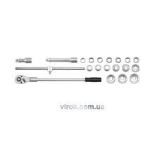 Набір головок торцевих YATO : квадрат 3/4", М=19-50 мм з інструментами, 21 шт. [1/49]