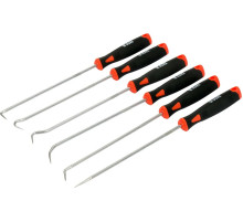 Набор длинных крючков с ручкой YATO и шило l=240 мм, компл. 6 шт [6/48/570]