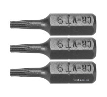 Насадка отверточная STHOR: TORX T9 x 25 мм, HEX 1/4", Cr-V, 3 шт (DW)