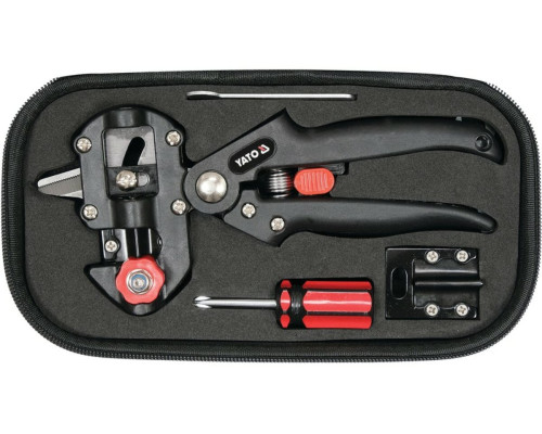 Секатор для щеплення гілок YATO з 2 функціями і 3 вида лез з обладунками в футлярі [20]