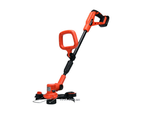 Газонокосарка акумуляторна YATO Li-Ion 18В, 2АГод, обрізний діап.Ø=25/30см, з зарядним пристроєм [2]