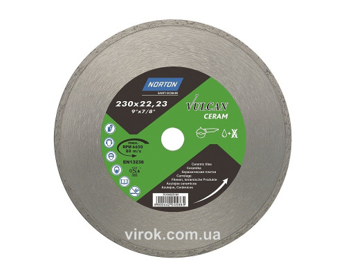 Диск алмазний VULCAN TILE по керамічній плитці: Ø= 230/ 22.23 мм (DW)