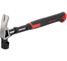 Молоток стальной YATO m=450 г, обух-130х30х30 мм, l=340 мм с магнитом [6/24]