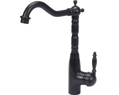 Змішувач води FALA для кухонної раковини "RETRO BLACK 1" з кульовим регулятором [12]