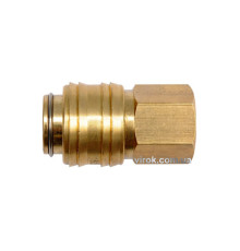Швидкознімне латунне з'єднання пневматичне YATO, Ø= 1/4" і внутр. різьбове Ø= 3/8" [50/100]