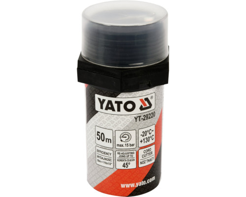 Уплотнительная нить резьбовых сопряжений YATO, l= 50 м, для давления ≤ 15 Bar, в капсуле [25]