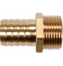 Штуцер для сполучення водяного насоса з шлангом латунний FLO "ялинка" FI 25- різьба М32 [10/80]