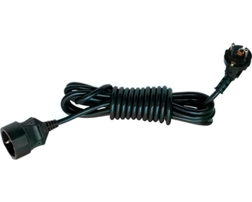 Подовжувач мережевий VIROK: l= 20 м, з 1 гніздом із заземленням, чорний(садовий)