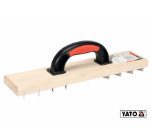 Терка для зняття штукатурки дерев'яна YATO : 405 х 84 мм, пластикова ручка [10/240]