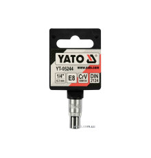 Головка торцева YATO : TORX E8, квадрат 1/2", CrV, DIN 2124 [Блістер] [6/360]