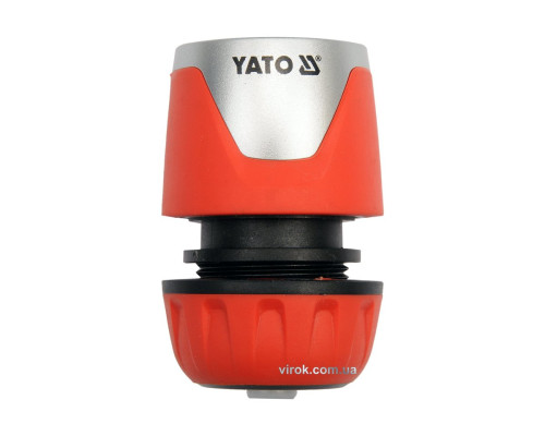 Муфта швидкоз'ємна YATO з водо-стопом для водяного шланга 1/2" /ABS/ (БЛІСТЕР) [12/120]
