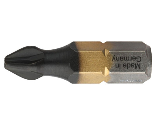 Насадка викруткова USH DIATIN : Phillips PH3 x 25 мм. титанова, алмазне напилення. Уп. 10 шт