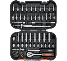 Набір головок торцевих, насадок STHOR : квадрат 1/4" з інструментами [56 Од.] [10/240]