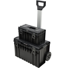 Ящик для інструментів 2 секції YATO на 2-х колесах, 855х425х645 мм, з пластика, висувна ручка [1]