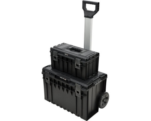 Ящик для інструментів 2 секції YATO на 2-х колесах, 855х425х645 мм, з пластика, висувна ручка [1]