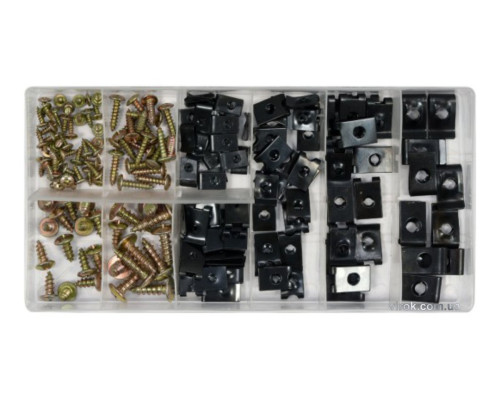 Гвинти самонарізні і металеві кліпси YATO; наб. 170 шт. [5/20]