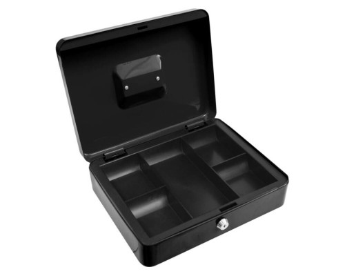 Скринька для грошей з замком (2 ключі) VOREL чорна, 300х 240х 90 мм [10]