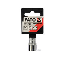 Головка торцева 6-гранна YATO : квадрат 1/4", М12, CrV [Блістер] [6/360]