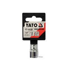 Головка торцева 6-гранна YATO : квадрат 1/4", М12, CrV [Блістер] [6/360]