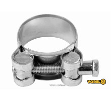 Хомут стальной, с винтовым зажимом GBS W1 VOREL : Ø= 40-43/ 20 мм, оцинкованный [100]