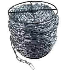 Ланцюг з довгою ланкою оцинкований ТМ "VIROK" DIN 5685C; Ø= 5 мм, 25 кг, l= 62 м ± 1,0% (TR)