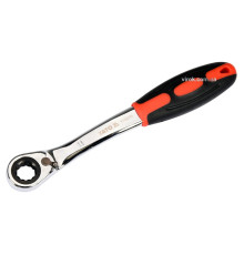 Ключ накидний, вигнутий з тріщаткою YATO: М11, HRC 42-48, Cr-V, з прогумов. ергономічною ручкою(DW)