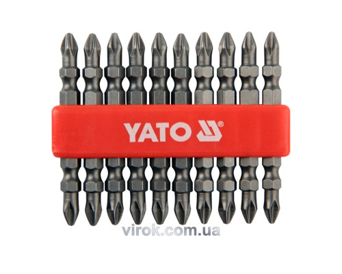 Насадка викруткова двостороння YATO : Philips РН2 - PH2, L= 65 мм. 10 (Уп/Шт.) [25/100]