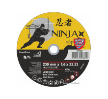 Диск отрезной по металлу/нержав. стали NINJA : Ø= 230 х 22.23 мм, t= 1,6 мм (25шт/уп)