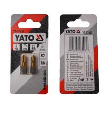 Насадка викруткова YATO PH3 х 25 мм. HEX 1/4", покрита титаном, 2 шт.