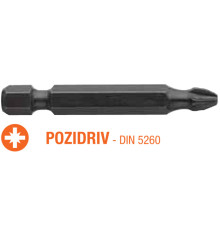 Насадка викруткова USH Industry POZIDRIV PZ2 x 50 мм подовжена Torsion Уп. 10 шт.