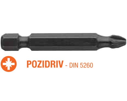 Насадка отверточная USH Industry: Pozidriv Torsion PZ2 x 50 мм. удлиненная, Уп. 10 шт.