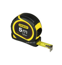 Рулетка STANLEY "Tylon" : 5 м х 19 мм. ергономічний корпус пластик + еластомер, Tylon покриття