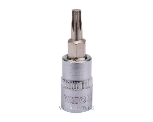 Головка торцева YATO квадрат 1/4 "TORX" Т20, L= 37 мм [150/600]